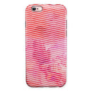 Pink Watercolor Over White Chevron iPhone 6/6s or 6/6s Plus 2-Piece Hybrid INK-Fuzed Case