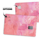 Pink Watercolor Over White Chevron - Premium Protective Decal Skin-Kit for the Apple Credit Card