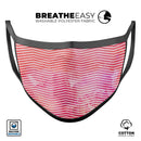 Pink Watercolor Over White Chevron - Made in USA Mouth Cover Unisex Anti-Dust Cotton Blend Reusable & Washable Face Mask with Adjustable Sizing for Adult or Child