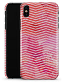 Pink Watercolor Over White Chevron - iPhone X Clipit Case