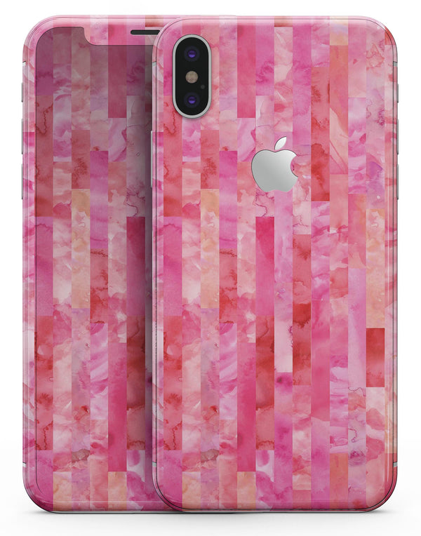 Pink Watercolor Patchwork - iPhone X Skin-Kit