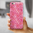 Pink Watercolor Quatrefoil iPhone 6/6s or 6/6s Plus 2-Piece Hybrid INK-Fuzed Case