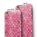 Pink Watercolor Quatrefoil iPhone 6/6s or 6/6s Plus 2-Piece Hybrid INK-Fuzed Case
