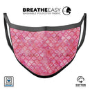 Pink Watercolor Quatrefoil - Made in USA Mouth Cover Unisex Anti-Dust Cotton Blend Reusable & Washable Face Mask with Adjustable Sizing for Adult or Child