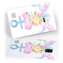 Pink Watercolor Ribbon Over Anchor - Premium Protective Decal Skin-Kit for the Apple Credit Card