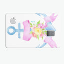 Pink Watercolor Ribbon Over Anchor - Premium Protective Decal Skin-Kit for the Apple Credit Card
