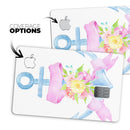 Pink Watercolor Ribbon Over Anchor - Premium Protective Decal Skin-Kit for the Apple Credit Card