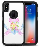 Pink Watercolor Ribbon Over Anchor - iPhone X OtterBox Case & Skin Kits
