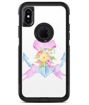 Pink Watercolor Ribbon Over Anchor - iPhone X OtterBox Case & Skin Kits