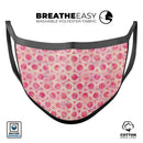 Pink Watercolor Ring Pattern - Made in USA Mouth Cover Unisex Anti-Dust Cotton Blend Reusable & Washable Face Mask with Adjustable Sizing for Adult or Child