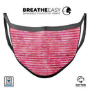 Pink Watercolor Stripes - Made in USA Mouth Cover Unisex Anti-Dust Cotton Blend Reusable & Washable Face Mask with Adjustable Sizing for Adult or Child