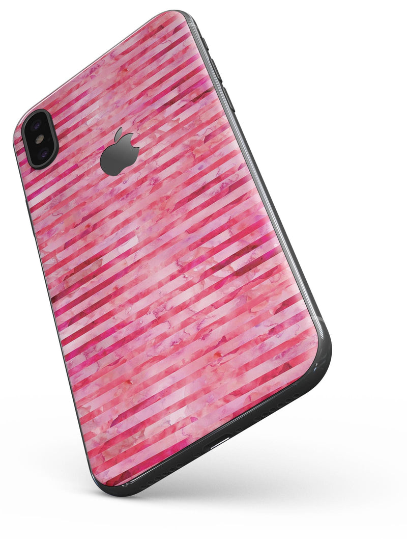 Pink Watercolor Stripes - iPhone X Skin-Kit