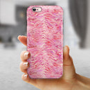 Pink Watercolor Tiger Pattern iPhone 6/6s or 6/6s Plus 2-Piece Hybrid INK-Fuzed Case