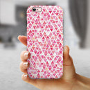 Pink Watercolor Triangle Pattern iPhone 6/6s or 6/6s Plus 2-Piece Hybrid INK-Fuzed Case