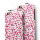 Pink Watercolor Triangle Pattern iPhone 6/6s or 6/6s Plus 2-Piece Hybrid INK-Fuzed Case