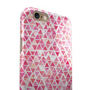 Pink Watercolor Triangle Pattern iPhone 6/6s or 6/6s Plus 2-Piece Hybrid INK-Fuzed Case