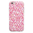 Pink Watercolor Triangle Pattern iPhone 6/6s or 6/6s Plus 2-Piece Hybrid INK-Fuzed Case