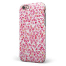 Pink Watercolor Triangle Pattern iPhone 6/6s or 6/6s Plus 2-Piece Hybrid INK-Fuzed Case