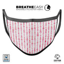 Pink Watercolor Triangle Pattern V2 - Made in USA Mouth Cover Unisex Anti-Dust Cotton Blend Reusable & Washable Face Mask with Adjustable Sizing for Adult or Child