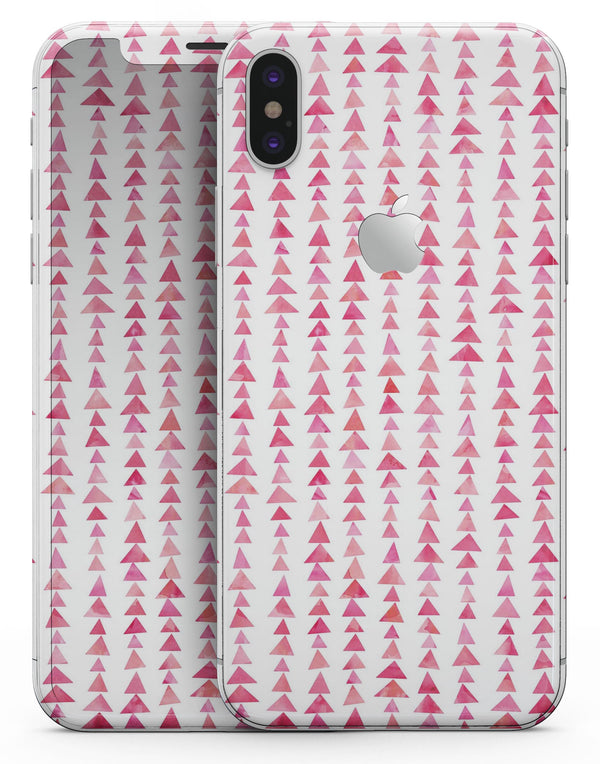 Pink Watercolor Triangle Pattern V2 - iPhone X Skin-Kit