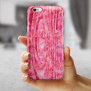 Pink Watercolor Woodgrain iPhone 6/6s or 6/6s Plus 2-Piece Hybrid INK-Fuzed Case