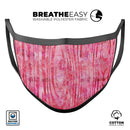 Pink Watercolor Woodgrain - Made in USA Mouth Cover Unisex Anti-Dust Cotton Blend Reusable & Washable Face Mask with Adjustable Sizing for Adult or Child