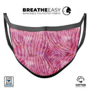 Pink Watercolor Zebra Pattern - Made in USA Mouth Cover Unisex Anti-Dust Cotton Blend Reusable & Washable Face Mask with Adjustable Sizing for Adult or Child