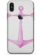 Pink Watercolored Heart Anchor - iPhone X Skin-Kit