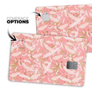 Pink Waterstrokes Over Scattered Gold - Premium Protective Decal Skin-Kit for the Apple Credit Card