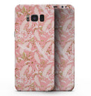 Pink Waterstrokes Over Scattered Gold - Samsung Galaxy S8 Full-Body Skin Kit