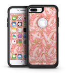 Pink Waterstrokes Over Scattered Gold - iPhone 7 or 7 Plus Commuter Case Skin Kit
