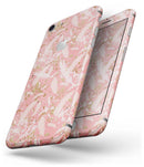 Pink Waterstrokes Over Scattered Gold - Skin-kit for the iPhone 8 or 8 Plus