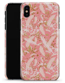 Pink Waterstrokes Over Scattered Gold - iPhone X Clipit Case