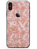Pink Waterstrokes Over Scattered Gold - iPhone X Skin-Kit