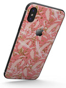 Pink Waterstrokes Over Scattered Gold - iPhone X Skin-Kit