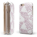 Pink Wavy Leaves Pattern iPhone 6/6s or 6/6s Plus 2-Piece Hybrid INK-Fuzed Case