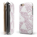 Pink Wavy Leaves Pattern iPhone 6/6s or 6/6s Plus 2-Piece Hybrid INK-Fuzed Case