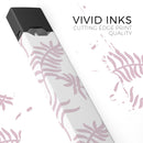 Pink Wavy Leaves Pattern - Premium Decal Protective Skin-Wrap Sticker compatible with the Juul Labs vaping device