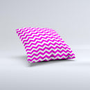 Pink & White Chevron Pattern Ink-Fuzed Decorative Throw Pillow