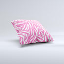Pink & White Vector Zebra Print ink-Fuzed Decorative Throw Pillow