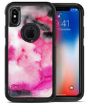 Pink and Black Absorbed Watercolor Texture - iPhone X OtterBox Case & Skin Kits
