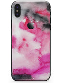 Pink and Black Absorbed Watercolor Texture - iPhone X Skin-Kit