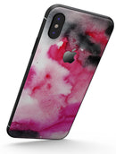Pink and Black Absorbed Watercolor Texture - iPhone X Skin-Kit