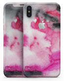 Pink and Black Absorbed Watercolor Texture - iPhone X Skin-Kit