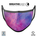 Pink and Blue Fume Clouds - Made in USA Mouth Cover Unisex Anti-Dust Cotton Blend Reusable & Washable Face Mask with Adjustable Sizing for Adult or Child