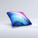 Pink and Blue Glowing Neon Wave ink-Fuzed Decorative Throw Pillow
