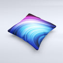 Pink and Blue Glowing Neon Wave ink-Fuzed Decorative Throw Pillow