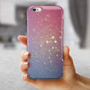 Pink and Blue Shimmering Orbs of Light iPhone 6/6s or 6/6s Plus 2-Piece Hybrid INK-Fuzed Case