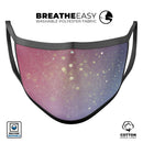 Pink and Blue Shimmering Orbs of Light - Made in USA Mouth Cover Unisex Anti-Dust Cotton Blend Reusable & Washable Face Mask with Adjustable Sizing for Adult or Child