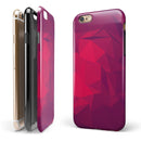 Pink and Bright Red Abstract Triangles iPhone 6/6s or 6/6s Plus 2-Piece Hybrid INK-Fuzed Case